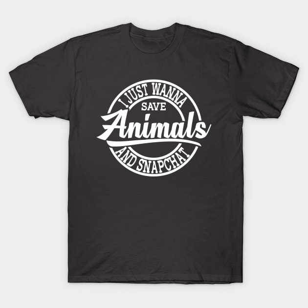 Snap chat and Save Animals T-Shirt by Positivevibe